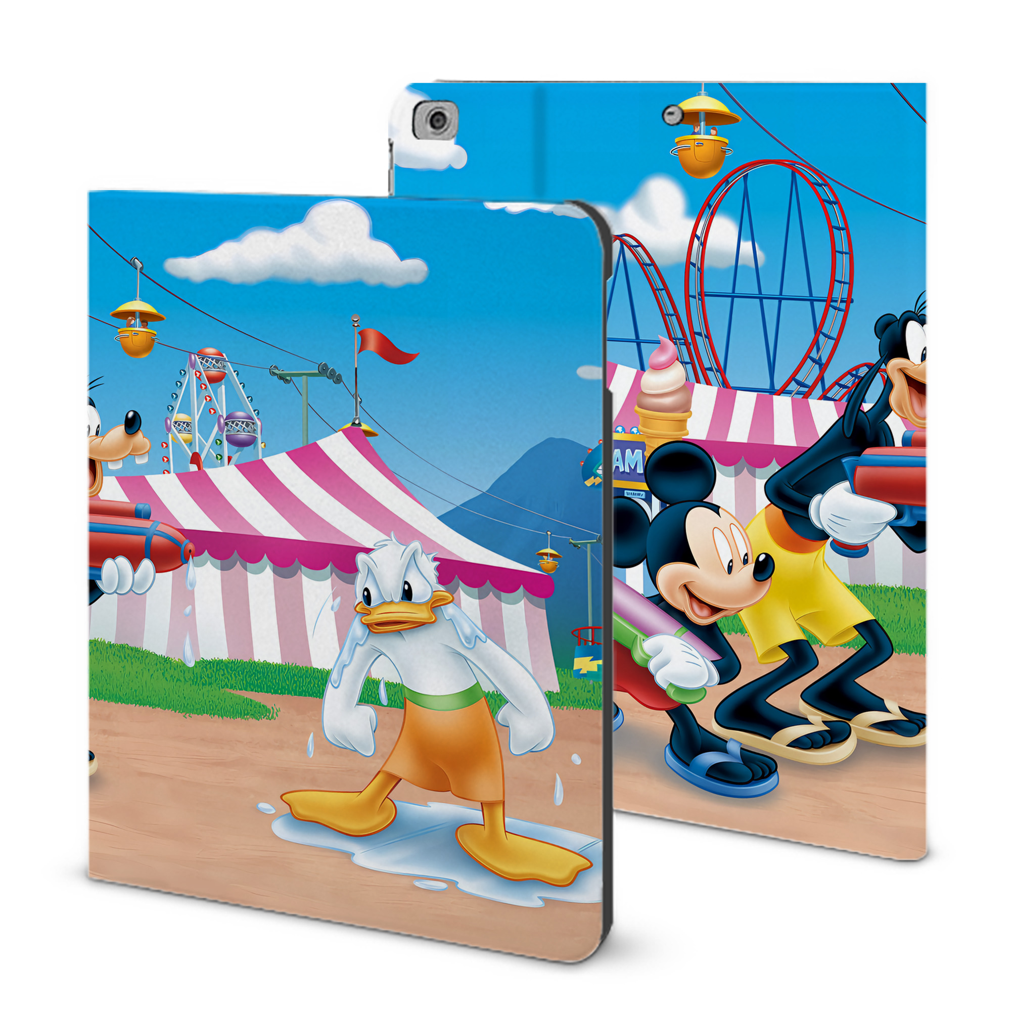 （画像用） ミッキーマウス Mickey Mouse IPad ケース ブック型 PUレザー TPU 耐衝撃 軽量 薄型 ペン収納なし 全面保護 IPad 各モデル対応